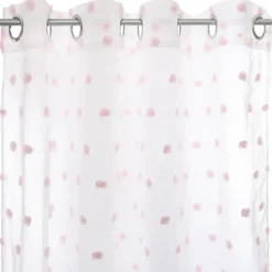 Rideau enfant Pompoms - blanc & rose 140x240 cm - Atmosphera