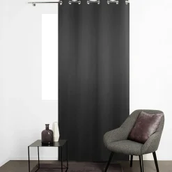 Rideau Eve occultant JBY Creation l.135 x H.240cm uni gris foncé