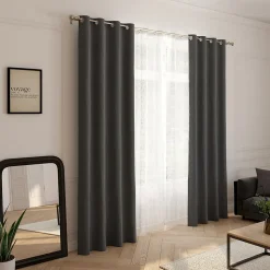 Rideau Eve occultant JBY Creation l.135 x H.240cm uni gris foncé