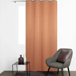 Rideau Eve occultant JBY Creation l.135 x H.240cm uni orange terracotta