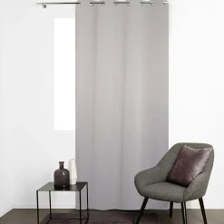 Rideau Eve occultant JBY Creation l.135 x H.240cm uni gris clair