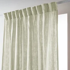 Rideau galon fronceur 140x240 cm Gaze de Coton Vert D'eau