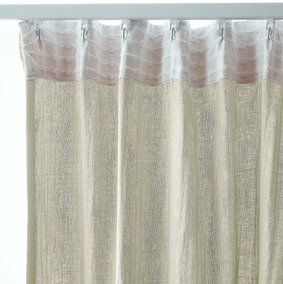Rideau galon fronceur 140x240 cm Gaze de Coton Vert D'eau