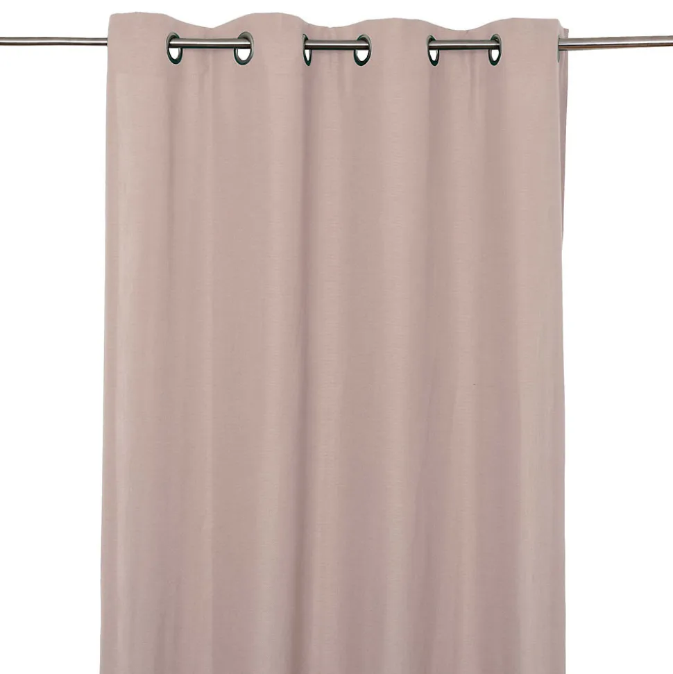 Rideau GoodHome effet lin rose H.260 x l.140 cm