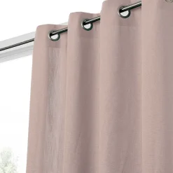 Rideau GoodHome effet lin rose H.260 x l.140 cm