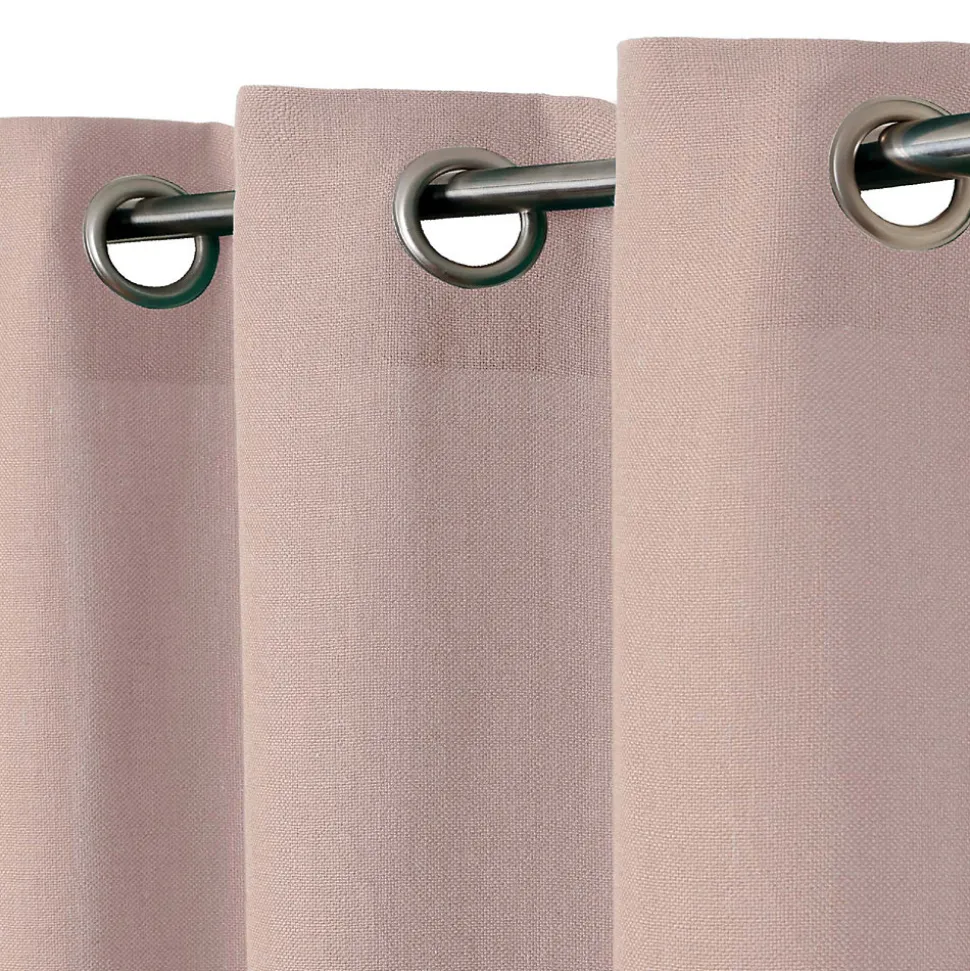 Rideau GoodHome effet lin rose H.260 x l.140 cm