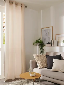 Rideau GoodHome Hiva coloris naturel l.140 x h.260 cm