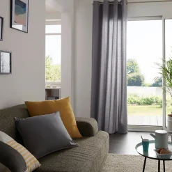 Rideau GoodHome Hiva gris l.140 x H.260 cm