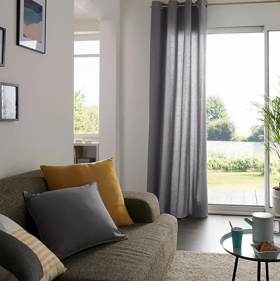 Rideau GoodHome Hiva gris l.140 x H.260 cm