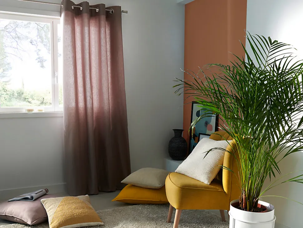 Rideau GoodHome Hiva marron l.140 x H.260 cm
