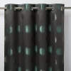 Rideau GoodHome Kolla vert noir l.140 x H.260 cm