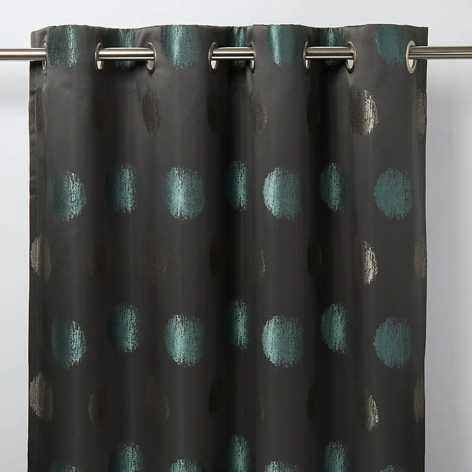 Rideau GoodHome Kolla vert noir l.140 x H.260 cm