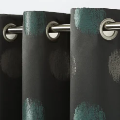Rideau GoodHome Kolla vert noir l.140 x H.260 cm