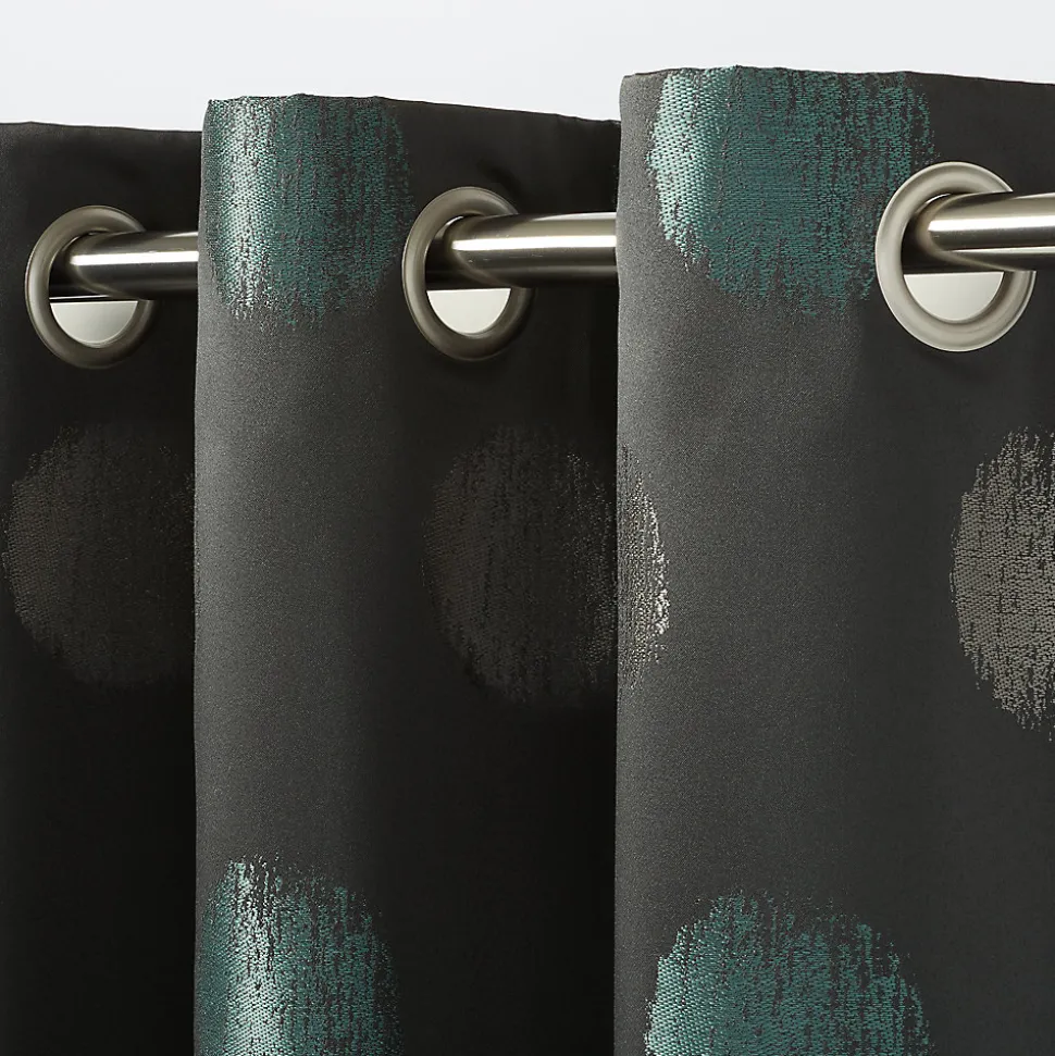 Rideau GoodHome Kolla vert noir l.140 x H.260 cm