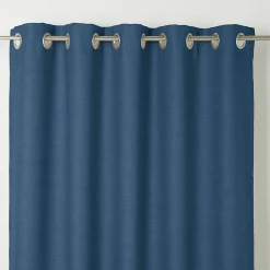 Rideau GoodHome Novan bleu foncé l.140 x H.260 cm