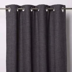Rideau GoodHome Novan gris foncé l.140 x H.260 cm