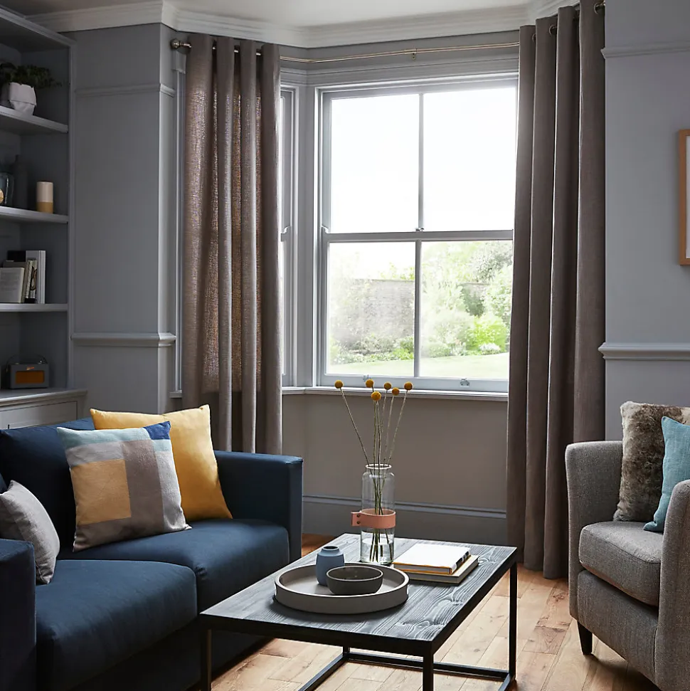 Rideau GoodHome Tiga gris l.140 x H.260 cm