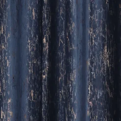 Rideau œillets GoodHome Figari bleu marine velours l.140 x H.260 cm