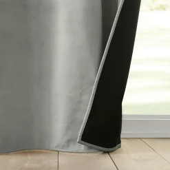 Rideau isolant et thermique en velours (140x260 cm - Gris)