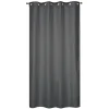 Rideau isolant thermique à œillets, doublure polaire effet lin gris foncé L.240 x l.135cm Dylrev
