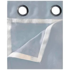 Rideau isolant Thermique doublure polaire amovible à velcro à œillets 135x240cm prêt a poser, Bleu Grisé