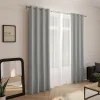Rideau isolant thermique à oeillets gris L.240 x l.140 cm