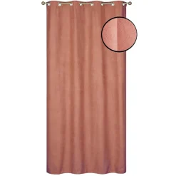 Rideau isolant thermique à œillets, doublure polaire effet suédine terracotta L.240 x l.140cm Dylrev