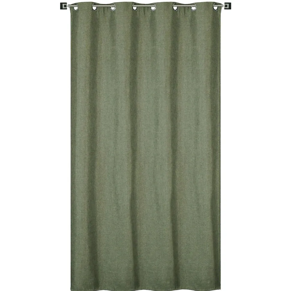 Rideau isolant thermique à œillets, doublure polaire vert chiné L.240 x l.135cm Dylrev