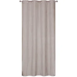 Rideau isolant thermique à œillets, doublure polaire effet beige taupe L.240 x l.140cm Dylrev