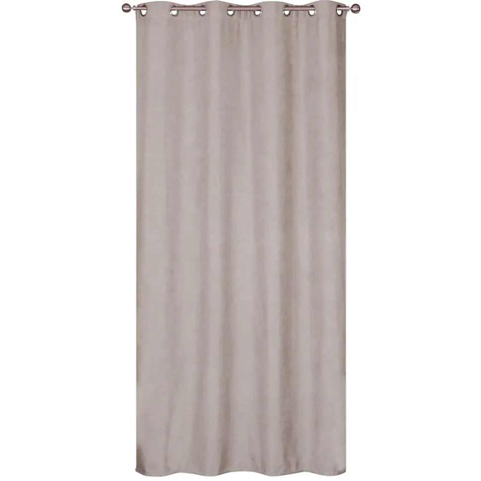 Rideau isolant thermique à œillets, doublure polaire effet beige taupe L.240 x l.140cm Dylrev