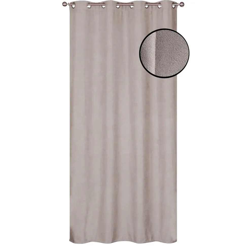 Rideau isolant thermique à œillets, doublure polaire effet beige taupe L.240 x l.140cm Dylrev