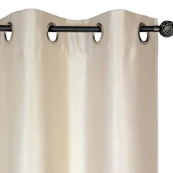 Rideau isolant thermique à œillets, doublure polaire beige taupe L.240 x l.140cm Dylrev