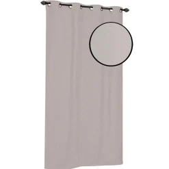 Rideau isolant thermique à œillets, doublure polaire beige taupe L.240 x l.140cm Dylrev