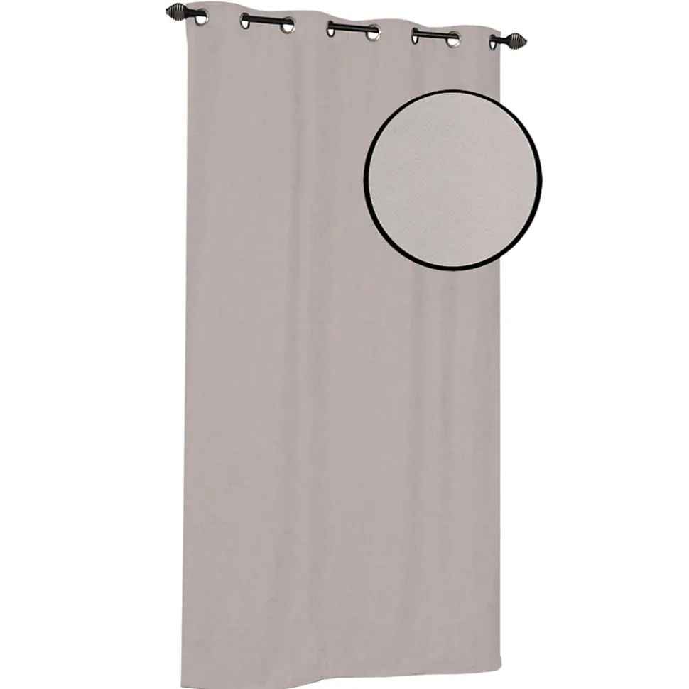 Rideau isolant thermique à œillets, doublure polaire beige taupe L.240 x l.140cm Dylrev