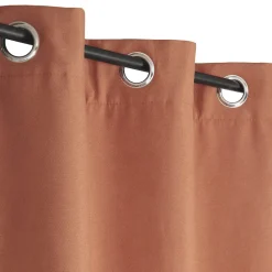 Rideau isolant thermique à œillets, doublure polaire marron camel L.240 x l.140cm Dylrev