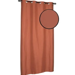 Rideau isolant thermique à œillets, doublure polaire marron camel L.240 x l.140cm Dylrev