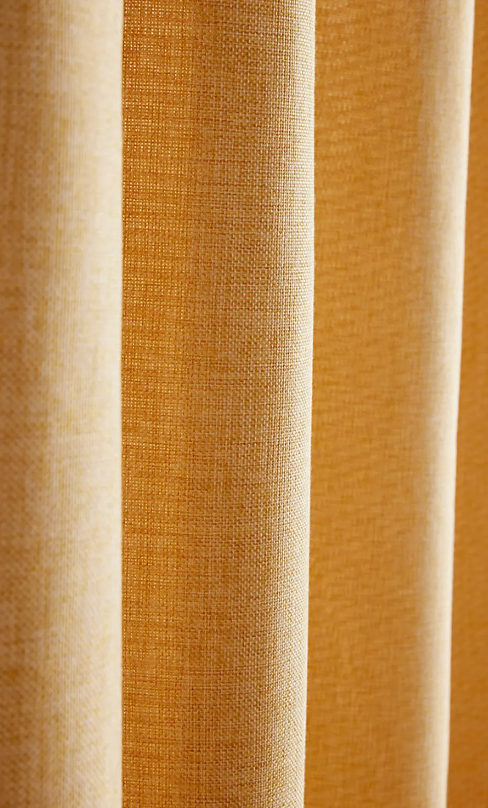 Rideau isolant thermique à oeillets, doublure polaire, jaune ocre L.240 x l.140cm, Chambray