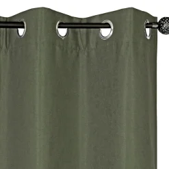 Rideau isolant thermique à œillets, doublure polaire vert kaki L.240 x l.140cm Dylrev