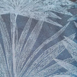 Rideau Jacquard à Œillets Palme 140x240cm - Bleu Nuit - Décoration Tropicale Prête à Poser