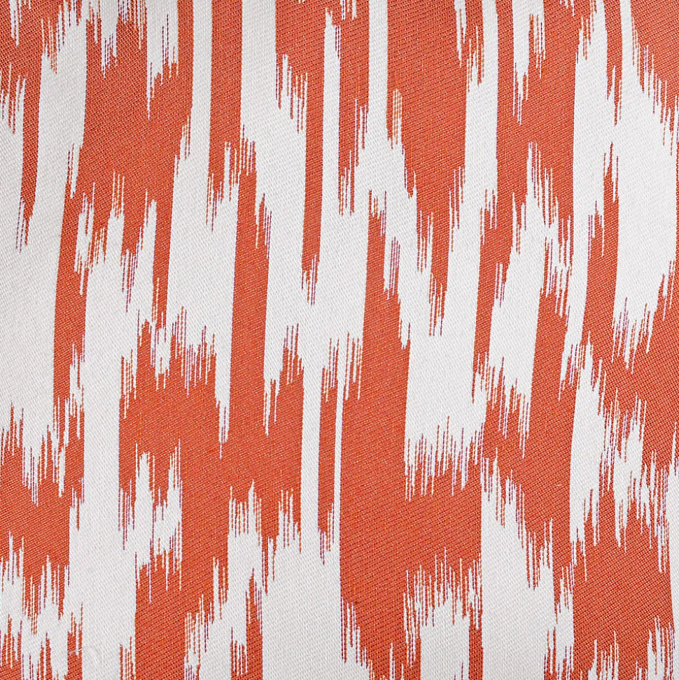 Rideau jacquard motif ikat en fils upcyclés (140x280 cm - Terracotta)