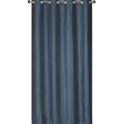 Rideau Jacquard Obscurissant en Bleu Marine 140x240cm avec Œillets - Prêt à Poser