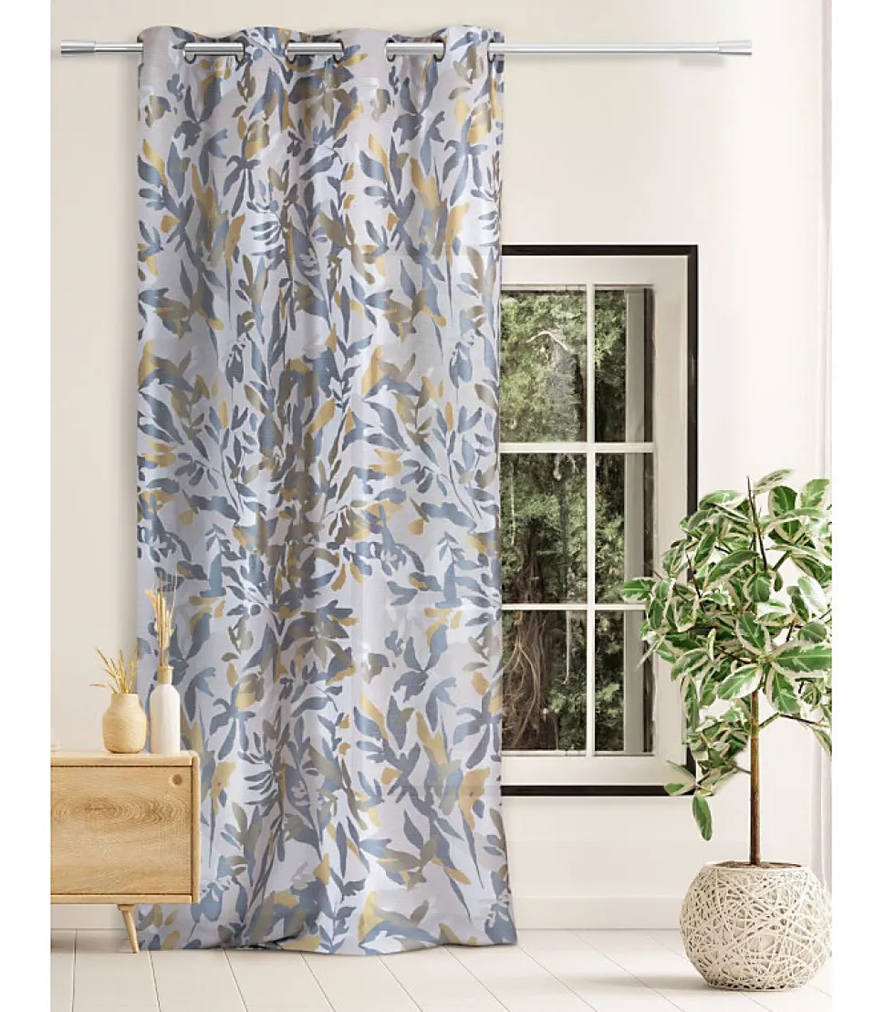 Rideau jacquard 140x250cm "Tokway" - 140x250cm - Bleu