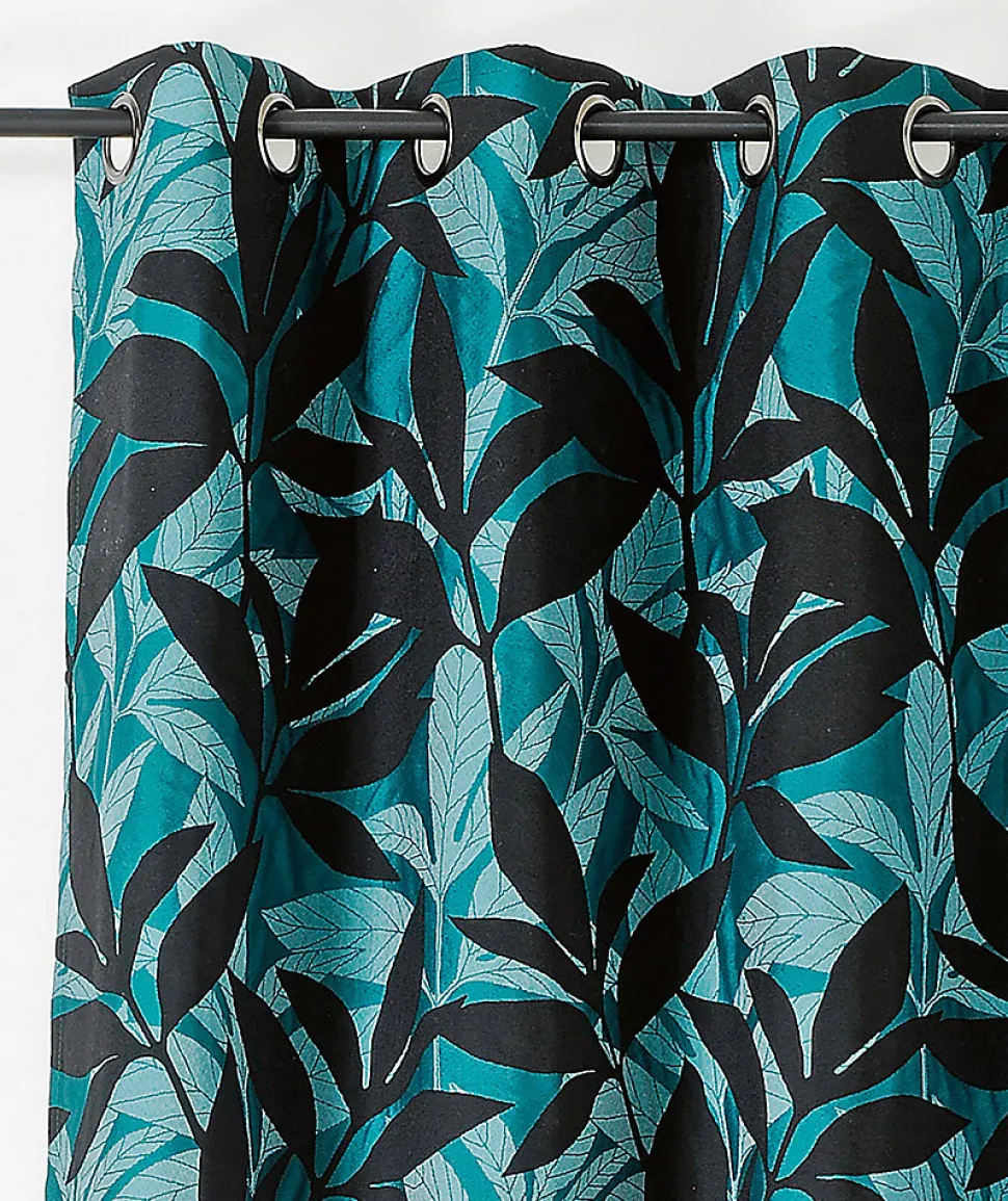 Rideau Korba bleu Linder l.140 x H.240 cm
