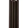 Rideau lin oeillets chocolat 140x250