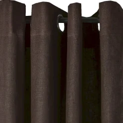 Rideau lin oeillets chocolat 140x250