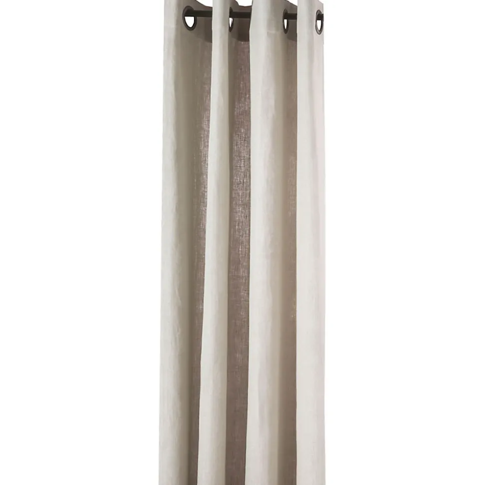 Rideau lin oeillets grège 140x250