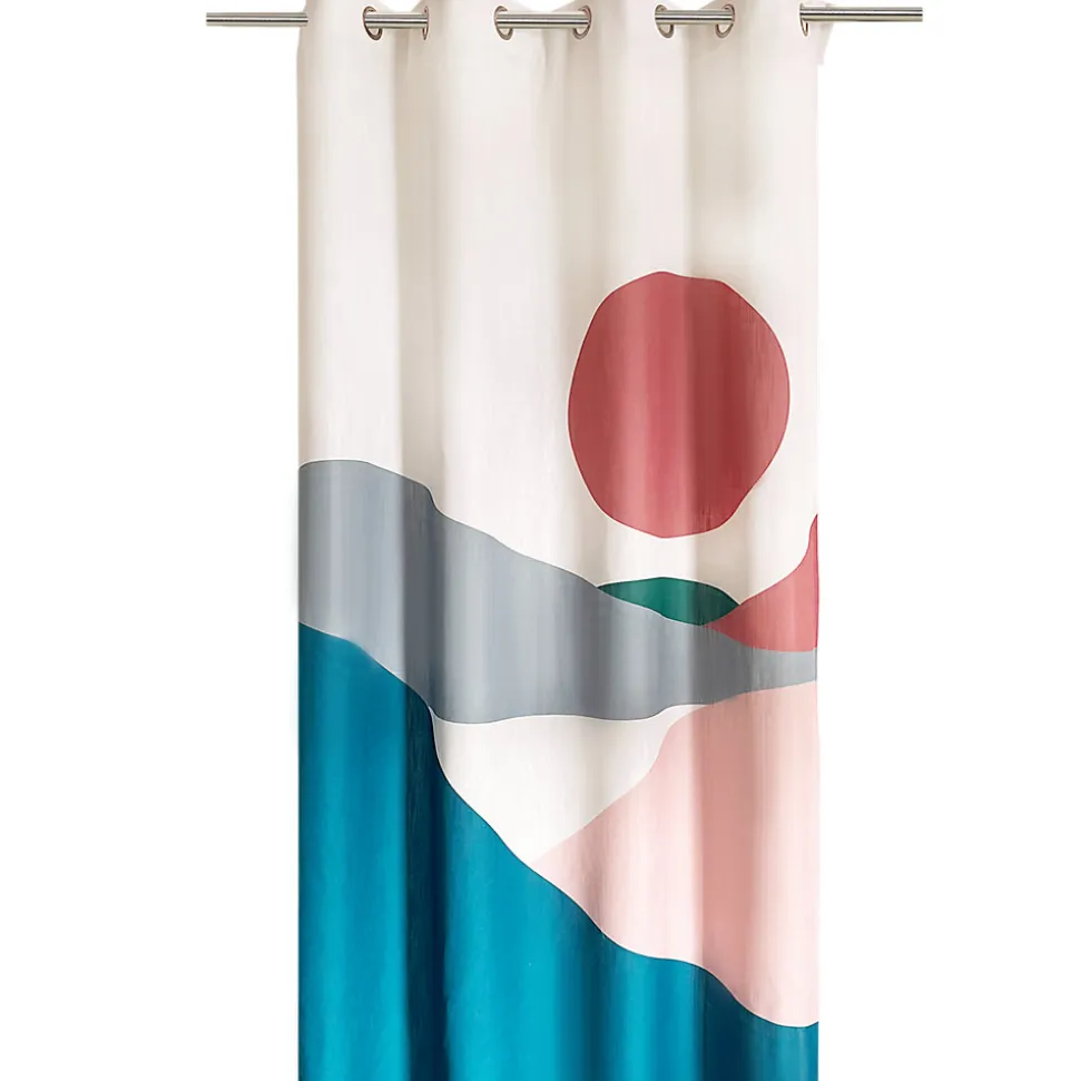 Rideau Maidu GoodHome bleu l.140 x H.260 cm