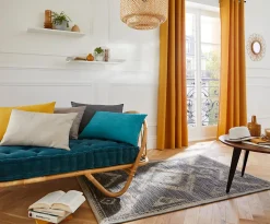Rideau Novan GoodHome ocre l.140 x H.260 cm