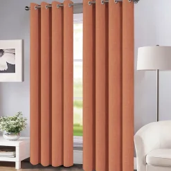 Rideau Novan GoodHome terracotta l.140 x H.260 cm