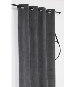 Rideau Obsurcissant Thermique et isolant "ALBERTA" - 140x260cm - Gris anthracite